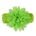 Beautiful lime green chiffon flower baby headband with soft elastic crochet band - Fruit Green