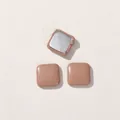 Detail of square DIY decorative buttons in milk tea brown for crafts and hair accessories - Square Coffee (D02-5-1-7)