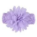 Purple chiffon flower elastic headband for infants, soft and stylish baby headwear - Light Purple