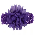 Soft purple chiffon flower elastic headband for baby girls infants hair accessories - Purple
