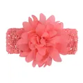 Delicate coral chiffon flower headband for infants and baby girls hair accessory floral - Watermelon Red
