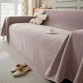 Solid mauve chenille sofa cover featuring an elegant herringbone texture for home decor - 230*130 / Pink