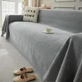 Premium grey chenille sofa cover featuring an extra wide herringbone woven texture - Herringbone Handkerchief - Dark Gray / Custom 180 Wide Sofa Towel Per Meter