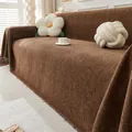 Premium brown chenille sofa throw cover with herringbone texture for furniture protection - Herringbone Handkerchief - Chocolate Color / Custom 180 Wide Sofa Towel Per Meter