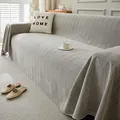 Grey chenille sofa cover with herringbone pattern for living room furniture protection - Herringbone Handkerchief - Light Gray / Custom 180 Wide Sofa Towel Per Meter