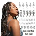 Set of 20 silver dreadlock hair jewelry rings with snake and spiral designs - 30pcs Silver