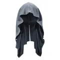 Grey cooling hoodie towel for gym and outdoor sun protection with snap buttons closure. - Button Shawl Style / 63*30CM / Haze Blue