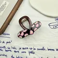 Pince à cheveux en forme de cœur marron avec imprimé léopard rose et vert. - Marron Rose Jaune Point