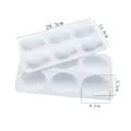White 6-cavity silicone banana mousse cake mold with 29.3cm x 14.8cm dimensions - 6-Hole 3D Mango