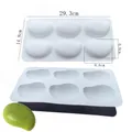 White 6-cavity mango shaped silicone mousse cake mold 29.3x14.8cm for DIY baking - 6-Hole Large Mango