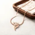 Roségoud vergulde titanium stalen ketting met minimalistische vos hanger en slangenketting - Vos Vorm Hanger (2383玫瑰金) / Roségoud
