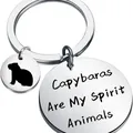 Portachiavi in acciaio inox di alta qualità con scritta Capybaras Are My Spirit Animals - Stile Citazione Animale Spirituale Capibara (Capybaras Are My Spirit Animals3x3)