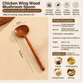 Handcrafted chicken wing wood long handle spoon with a unique mushroom head design - Mushroom Spoon (Set of 2)