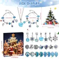 Blauer Weihnachts-Adventskalender 24-Tage-DIY-Schmuckset mit Charms und Armband - Weihnachts-Blau-Serie Schmuckset (M-42)