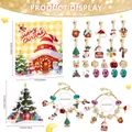 Christmas advent calendar set with 24 DIY charms and bracelets for holiday countdown - Christmas House Countdown Calendar Box Set (M-40)