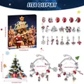 Christmas advent calendar 24-day DIY jewelry charm bracelet gift set with sizes - Blue Starry Sky Christmas Calendar Set (M-38)