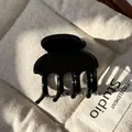 Glossy large black acetate hair claw clip for elegant women's updos and hair styling - 4.7cm / Black