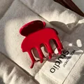 Professional large glossy red acetate hair claw clip for elegant updos and styling - 4.7cm / Vermilion