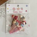 Set mit süßen bonbonfarbenen Cartoon-Tier-Haarspangen im Bären-Design für kleine Mädchen - Kleine Tiere (7) / 5er Pack