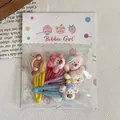 Set mit pastellfarbenen Cartoon-Tier-Haarspangen für Mädchen in süßer Markenverpackung - Hundekopf (8) / 5er Pack