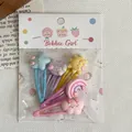 Süßes Set aus 5 pastellfarbenen Cartoon-BB-Haarspangen für Mädchen mit Stern und Sonne - Regenbogen (5) / 5er Pack