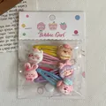 Kawaii bonbonfarbene Cartoon Charaktere BB Haarspangen Set für Mädchen und Babys - Mädchen mit lila Haaren (16) / 5er Pack