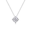 Elegante Halskette aus Sterlingsilber mit einem runden Anhänger aus Labordiamanten. - 925er Silber / S925 Silber Lab-Grown Diamant Anhänger 1ct