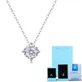 Sparkling round-cut lab-grown diamond necklace in S925 sterling silver with gift packaging. - 925 Silver / S925 Silver Lab-Grown Diamond Pendant 1ct with NGTC Certificate & Gift Box