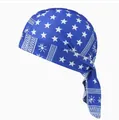 Blue cycling pirate hat with white star pattern for outdoor sports and hip-hop style - One Size / Star - Royal Blue