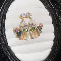French vintage crystal drop earrings with colorful rhinestone embellishments - 41# Stud Earrings - Gold