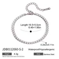 Sparkling silver stainless steel tennis bracelet featuring 3mm cubic zirconia stones - 2.9mm Silver Round Zirconia Tennis Chain Style (JDB0112060-S-2)