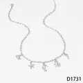 Silver stainless steel chain necklace with sea creature charms like starfish and seahorse - Necklace (D1731) / Silver
