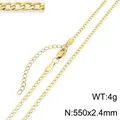 Collar de cadena de eslabones hip hop chapado en oro de alta calidad, 550 mm x 2,4 mm - Cadena NK Figaro (KN303336-ZJZL) / 2.4mm de Ancho / Dorado