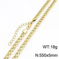 Clásico collar de cadena NK de oro hip hop 550x5mm para hombres y mujeres joyería de moda - Cadena NK Figaro (KN303344-ZJZL)