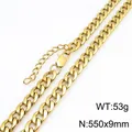 Collar de cadena de eslabones cubanos chapado en oro de 9 mm para un estilo clásico de hip hop - Cadena NK Figaro (KN303352-ZJZL)
