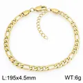 Bracelet gourmette Figaro en acier inoxydable doré 3:1 NK maillons 195x4.5mm - Style Or-4.5mm (KB215208-KGM)