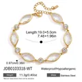 Elegantes vergoldetes Edelstahl-Kristallarmband mit Steinen im Marquise-Schliff für Damen - Gold (JDB0103318-WT)
