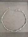 Collier ras du cou élégant en argent et zircon avec des accents de perles en maille - Collier / Argent-Café