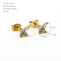 14K gold plated stainless steel butterfly stud earrings with sparkling zircon - Butterfly Style (ZR2329G-01) / 8x6.5mm / Gold