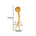 Eleganter goldener Bauchnabelpiercing aus Edelstahl mit einem Herz-Kristall-Bogen Design - Schleifenstil (2658-4#) / Gold