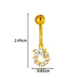 Piercing de nombril doré en acier inoxydable avec étoile et pierres, hauteur 2,49 cm - Style Étoile en Arc (2658-10#) / Or
