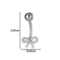 Piercing de nombril en acier inoxydable avec nœud et cristaux, argent - Style Nœud Élégant (2658-8#) / Argent