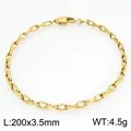 Minimalistisches Armband aus Edelstahl mit unregelmäßigen Lippengliedern in Goldoptik - Goldene Unregelmäßige Lippenkette (KB211766-Z)