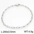 Minimalistisches Edelstahl-Lippenketten-Armband für Damen und Herren, 200x3,5 mm und 4,5 g - Silberne Unregelmäßige Lippenkette (KB211767-Z)