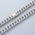 Collier chaîne gourmette cubaine en acier inoxydable argenté avec fermoir. - Fermoir Bijoux(10mm)