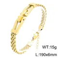 Elegantes goldfarbenes Edelstahl-Armband für Herren mit Netzgewebekette und gebogener Platte - Stil E U-Förmige Gebogene Platte (KB212813-KFC)