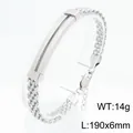 Herrenarmband aus Edelstahl mit gewebtem Netz und polierter gebogener ID-Platte, 14g. - Stil F Polierte Gebogene Platte (KB212817-KFC)