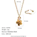 Gold 18K plated stainless steel flower pendant necklace with pearl detail and sizes - February Flower (N3945_Gold_2) / 18K Gold