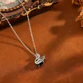 Elegante collana con pendente a cigno con pietra nera e zirconi in finitura argento. - Collana T064 Cigno In Argento E Diamanti Neri