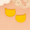Yellow zinc alloy painted pendant in a bitten cookie shape for creative DIY jewelry making. - Pig Nose Biscuit Style (G) / Yellow